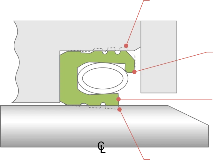 spring energized seal flex motion